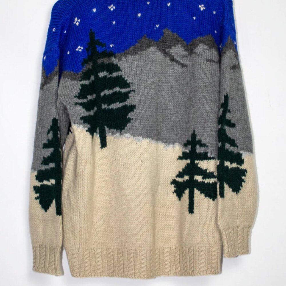 Ralph Lauren Vintage 90s Ski Scene Skiing  Wool Sweater - Picture 2 of 2